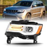 VehicleAid Headlights For 2014-2021 Jeep Grand Cherokee HID Chrome
